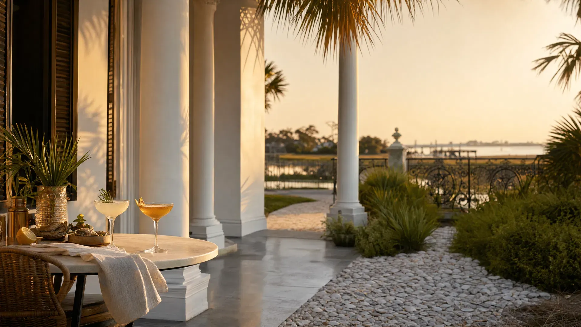 Charleston Lowcountry porch cocktail scene