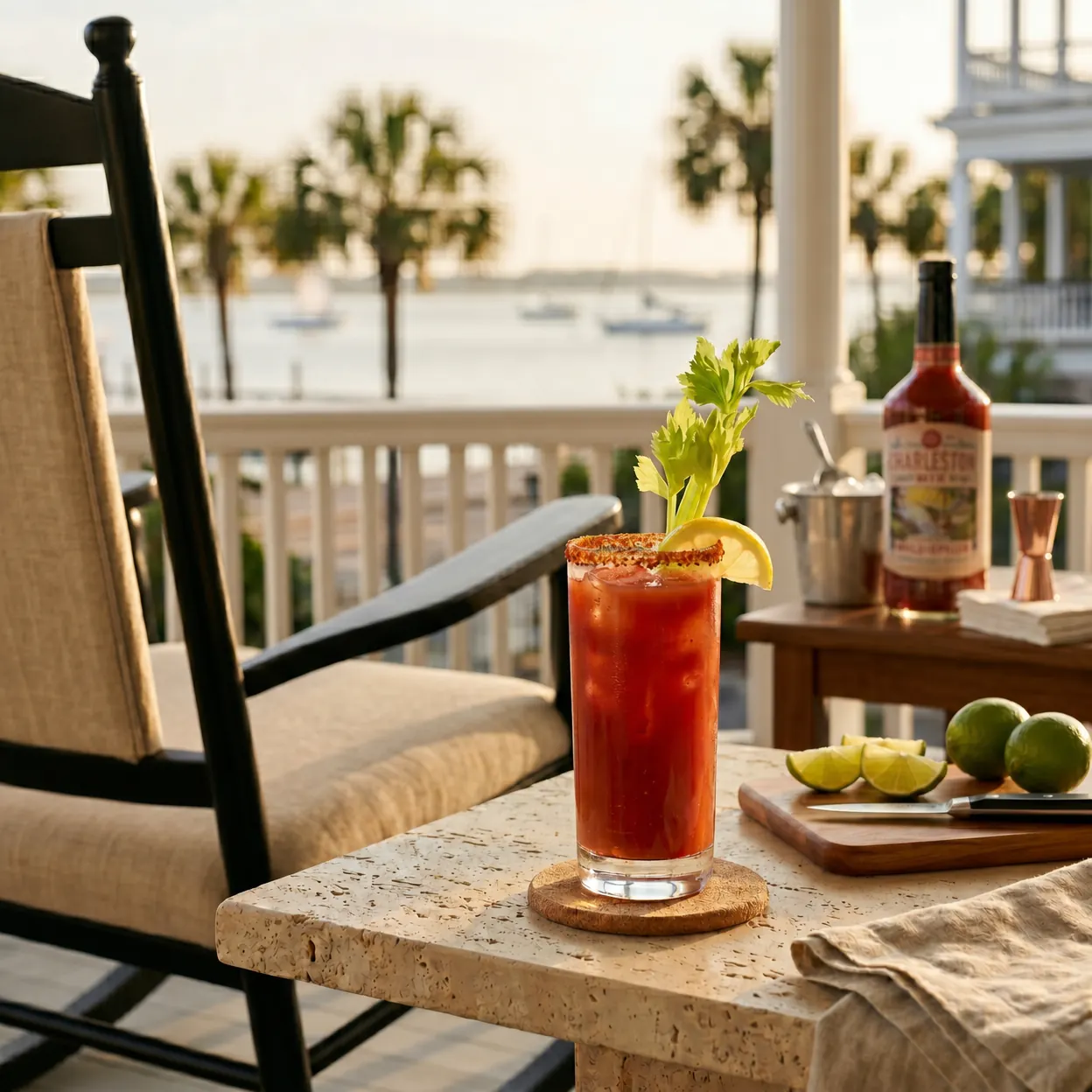 Charleston Mix cocktails on a porch