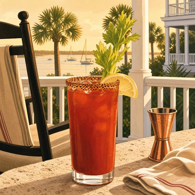 A Lowcountry Mary with wind in its sails, featuring habanero heat and peppercorn lift.